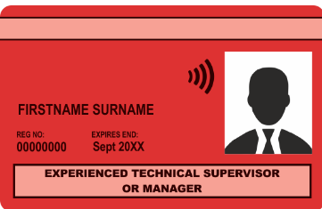Red Experienced Technical Supervisor Card